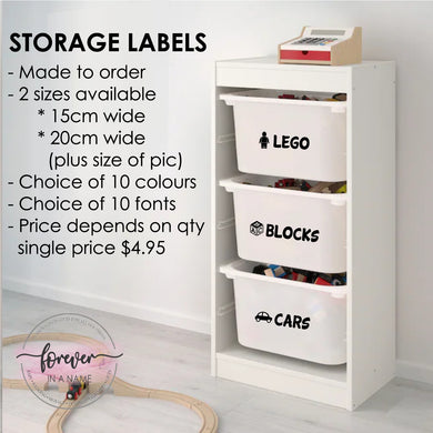 Storage Tub Labels
