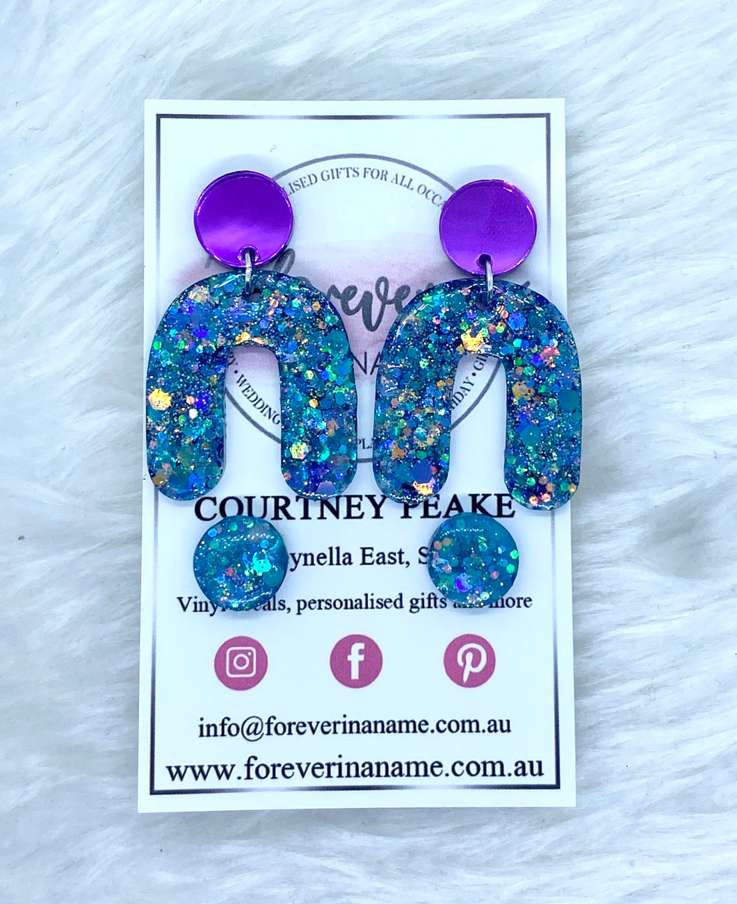 Blue dangle earrings with bonus studs